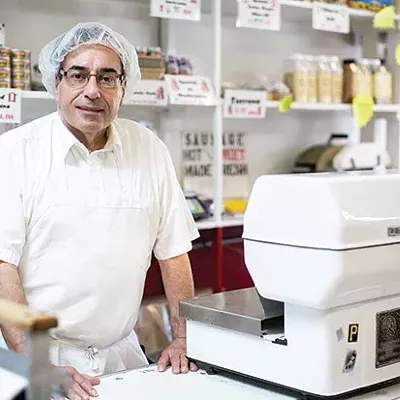 Joseph Grasso behind his counter at Henry Grasso Co., Inc.