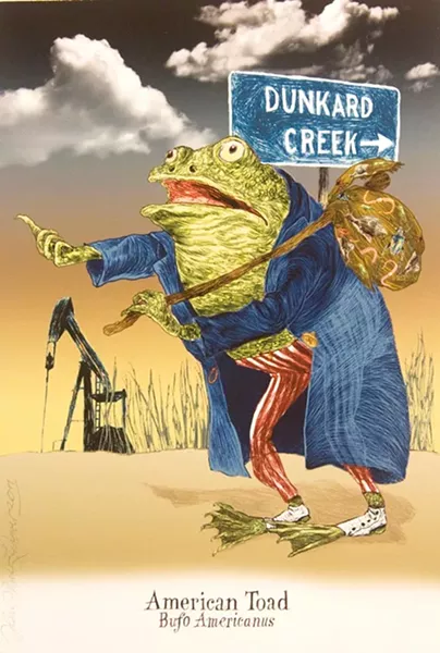 Up the creek: Ilene Winn-Lederer's "American toad, Anaxyrus americanus"