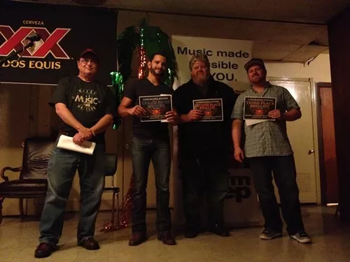 WYEPs Bruce Mountjoy, left, with winners, from left to right: Zach Austin Longoria, Jay Stenger, Jordan Auth