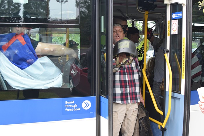 TriMet buses hauled much of the crowd back to the park