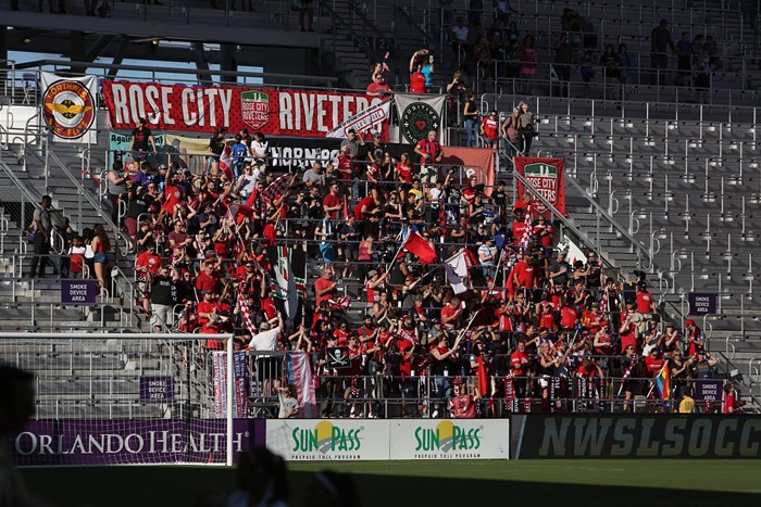 These fans COOKED in the disgusting heat for half the match. BLESS THEM.