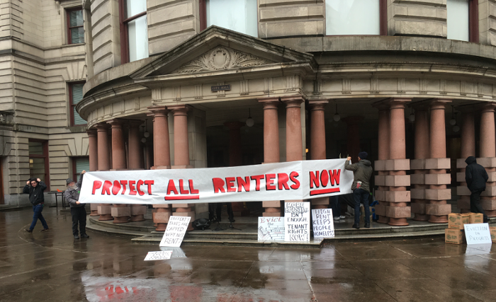 Outside of Portland City Hall on Wednesday afternoon.