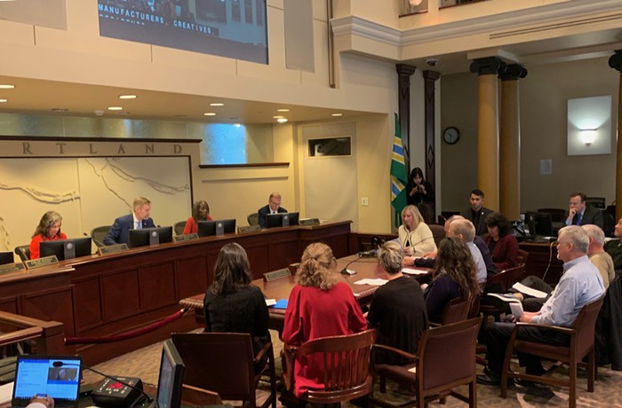 Members of the CEIC before Portland City Council