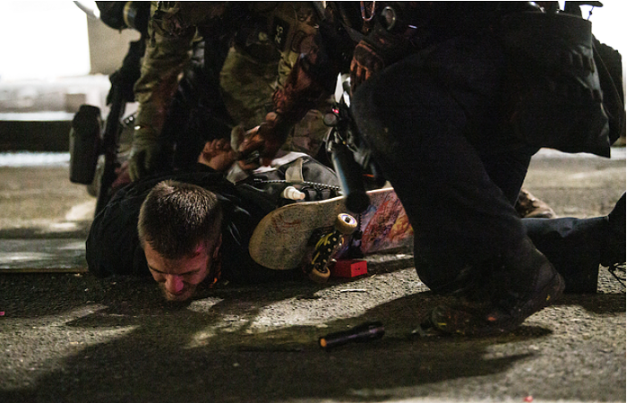 Marek Jarocki was arrested by federal police on July 25, after being caught in a cloud of tear gas.