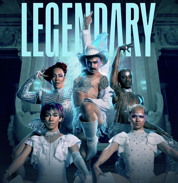 The promotional poster for Legendary Season 3, featuring members of House of Ada. Top row, left to right: Vanity Ada, Papi Ada, Virgo Ada; Bottom row, left  to right: Sophora Ada, Babi Ada