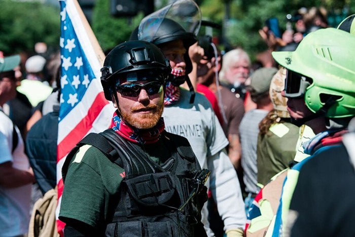 Members of Patriot Prayer at the August 4, 2018 protest.