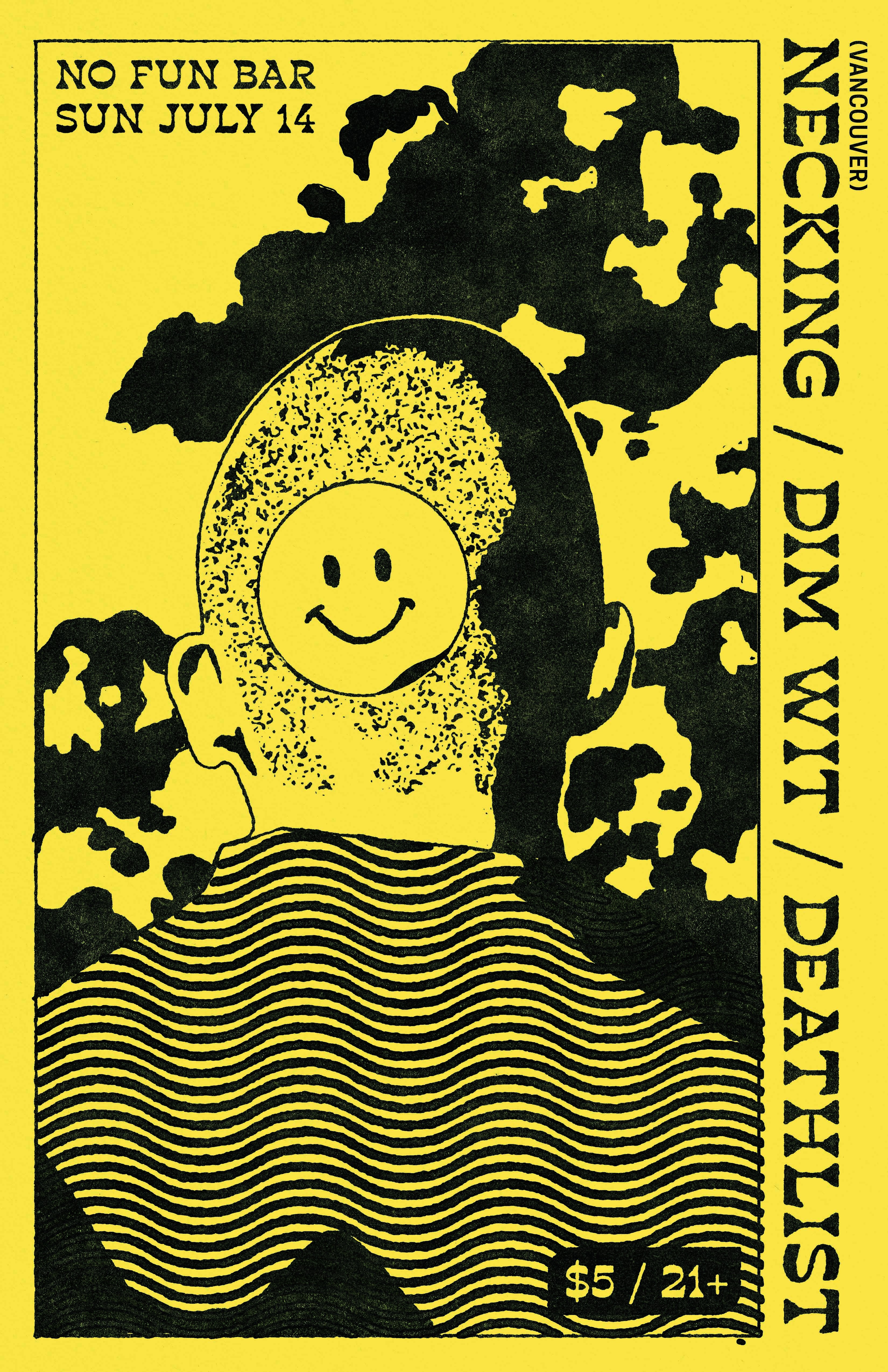 Deathlist, Necking, Dim Wit at No Fun in Portland, Oregon on Sun July