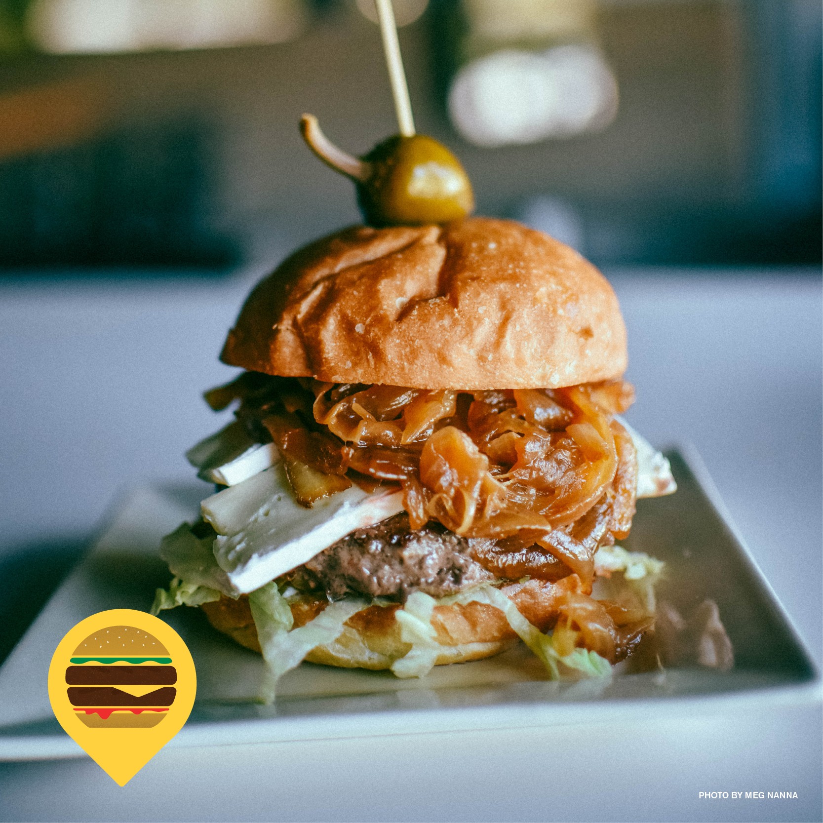 Brie and Caramelized Onion Burger at Moreland Ale House in Portland