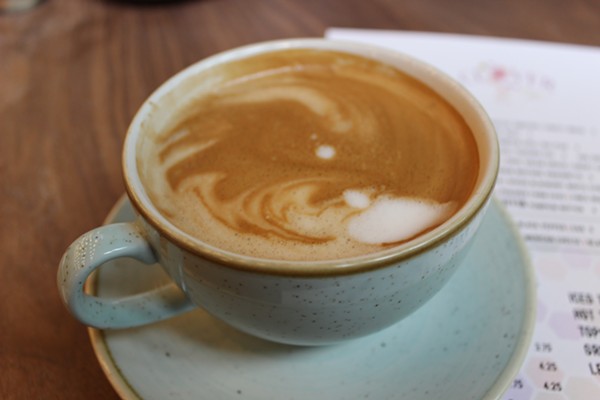 Almondmilk latte. - PHOTO BY LAUREN MILFORD