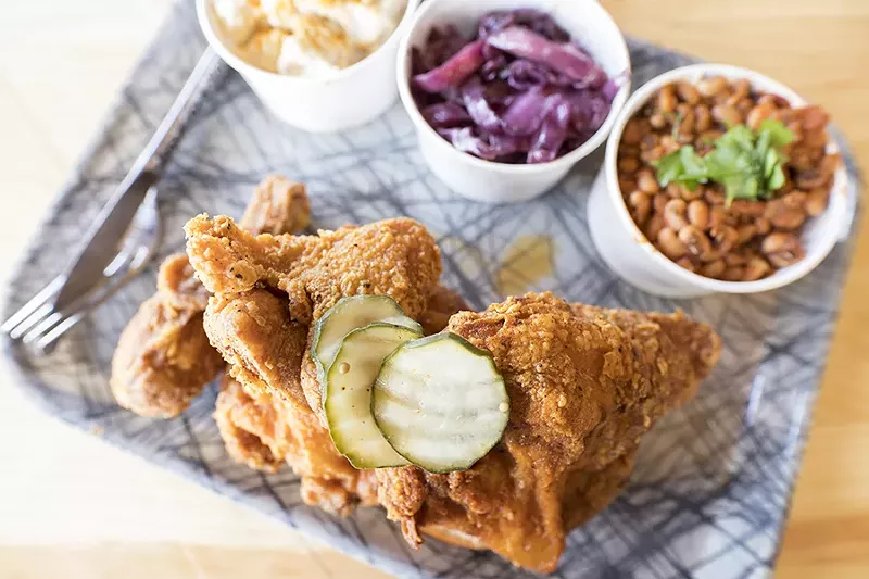 "Rick's Famous Fried Chicken" isn't Nashville hot, but it's still damn good. - MABEL SUEN