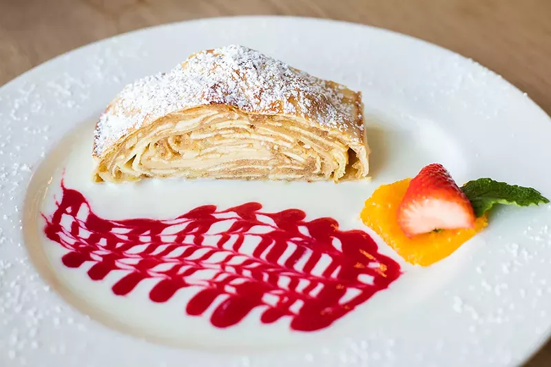 Strudel might be the one thing on this menu you actually want to eat. - MABEL SUEN