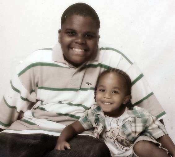 Michael Brown at sixteen with his younger brother Andre. - JESSICA LUSSENHOP