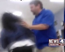 Teacher shoving a student. - VIA KMOV.COM