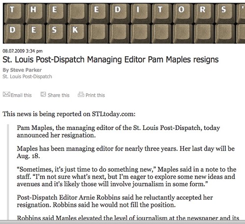 St. Louis Post-Dispatch Managing Editor Pam Maples Resigns | News Blog