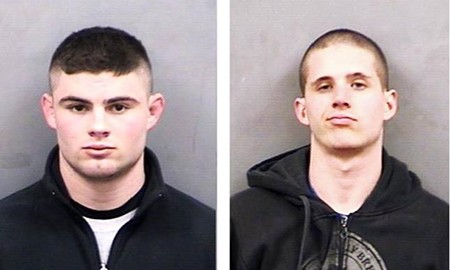 Sean Fitzgerald (left) and Zachary Tucker  face hate crime charges after allegedly dropping cotton balls outside Mizzou's black cultural center.
