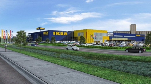A rendering of the future IKEA St. Louis. - IKEA