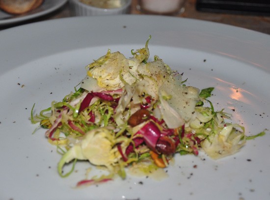 Shaved Brussels sprouts salad at I Fratellini. - TARA MAHADEVAN
