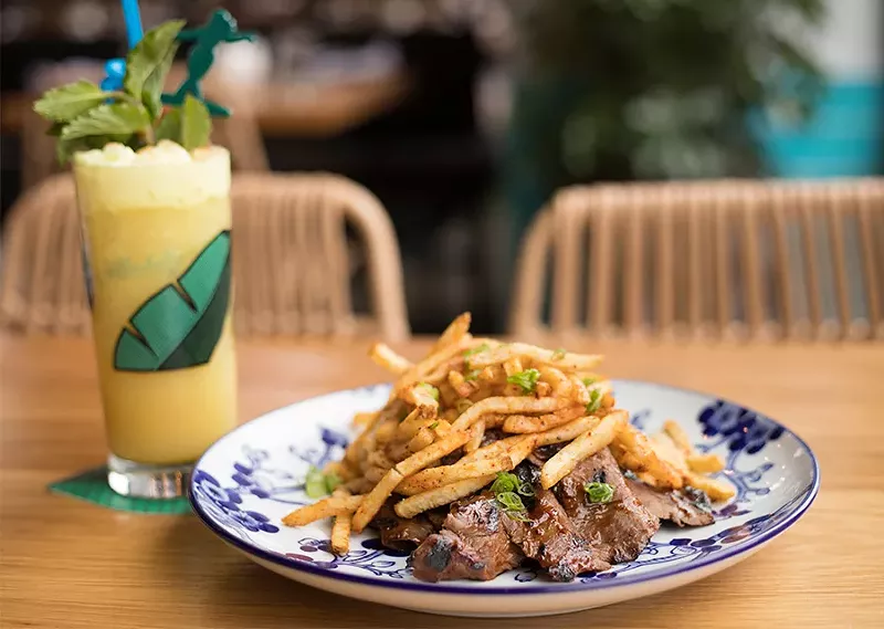The Korean barbecue-glazed steak shows Yellowbelly’s comfort with its non-seafood offerings. - MABEL SUEN