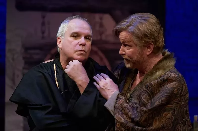 Martin Luther (Alan Knoll) complains to his frenemy Faustus (Steve Isom) about those damned indulgences. - PROPHOTOSTL.COM