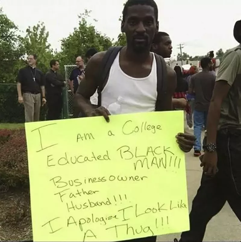 Franks in the early days of the Ferguson protests. - KATRINA HALL