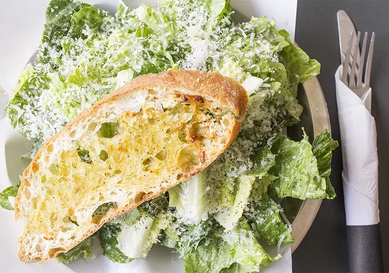 Chef Borchardt's Caesar is wonderfully heavy on anchovies. - PHOTO BY MABEL SUEN