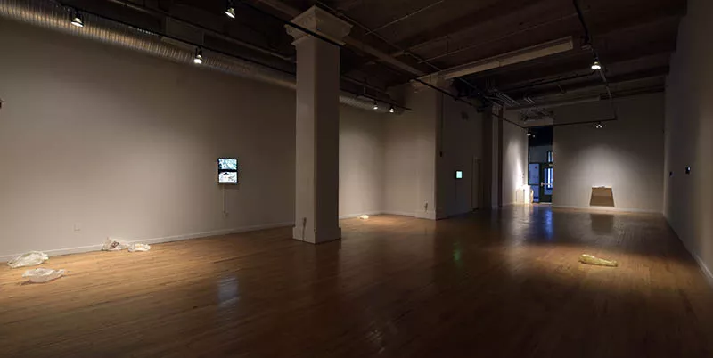 A scene of the Des Lee Gallery with Uncanny on display.