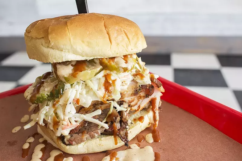 The "Big Baby" sandwich: Delicious, but nearly obscene. - PHOTO BY MABEL SUEN