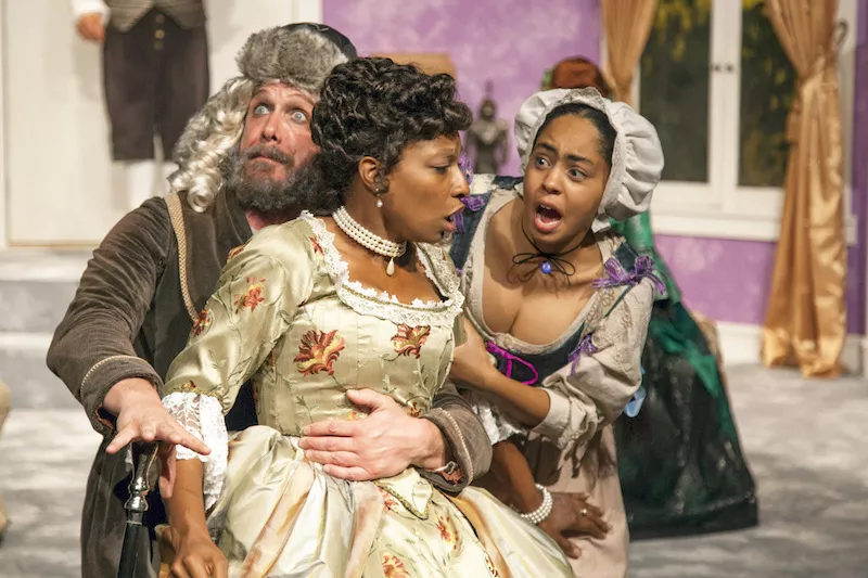 Jeanitta Perkins portrays the beautiful Isabelle, center, with Shane Signorino and Britteny Henry. - PHOTO BY JOHN LAMB