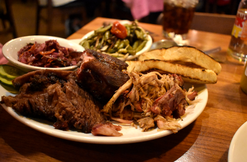 A combo plate at Knockout BBQ. - LIZ MILLER