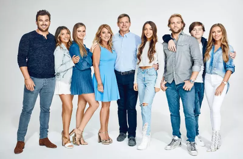 The Busch family, pictured from left to right: Billy Jr., Haley, Abbey, Christi, Billy Sr., Maddie, Gussie, Peter and Grace. - COURTESY MTV
