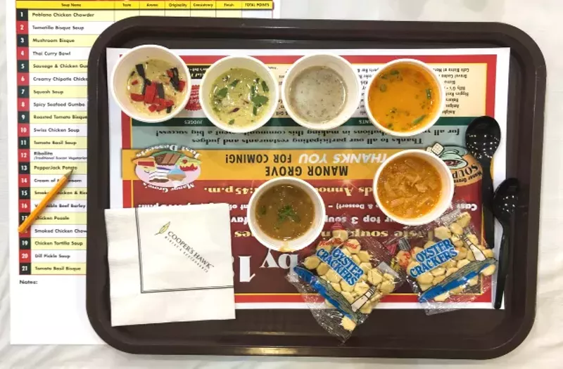 Sample 22 soups and then vote for your favorite. - LIZ MILLER