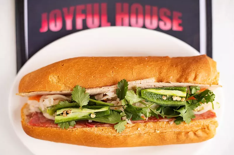 The bánh mì đặc biệt, or Vietnamese sandwich with French bread, pork, butter and pâté. - MABEL SUEN