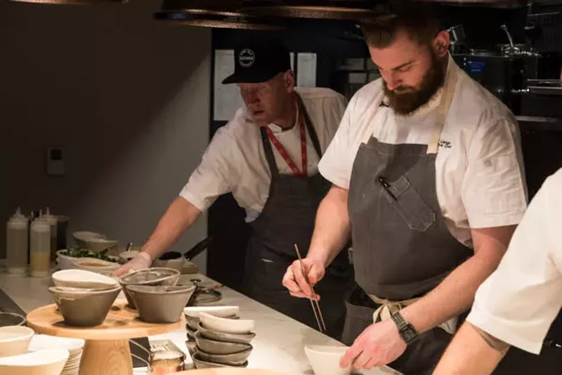 Executive chef Matt Lange hard at work in the kitchen. - TRENTON ALMGREN-DAVIS