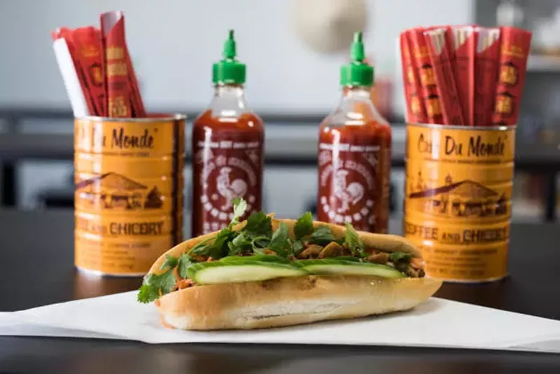 The grilled pork bánh mì sandwich. - TRENTON ALMGREN-DAVIS