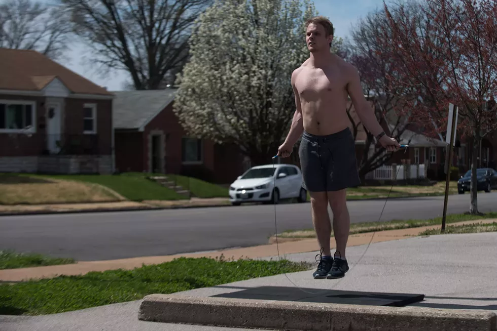 With his gym closed, Dondzila does his best with what he has. - TRENTON ALMGREN-DAVIS