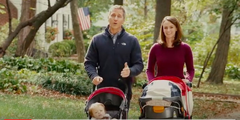 Sheena Greitens, shown with her husband in a campaign ad. - IMAGE VIA YOUTUBE