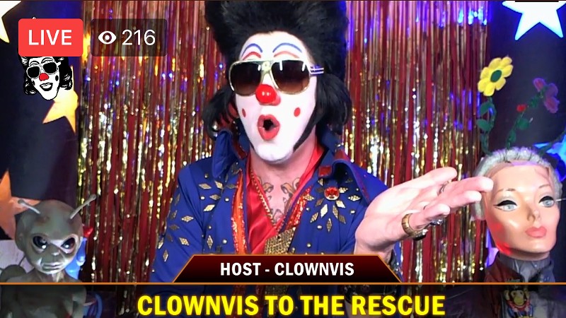 Clownvis with a couple of his co-hosts - SCREENGRAB FROM FACEBOOK