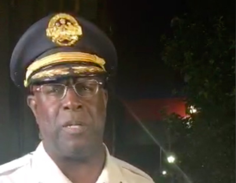 Chief John Hayden speaks to reporters early Tuesday morning. - SCREENSHOT