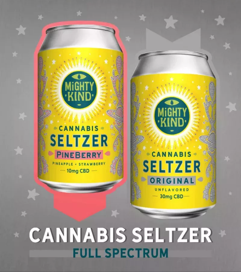 PineBerry Cannabis Seltzer is Mighty Kind's first solo effort in the growing CDB drink market. - COURTESY OF MIGHTY KIND