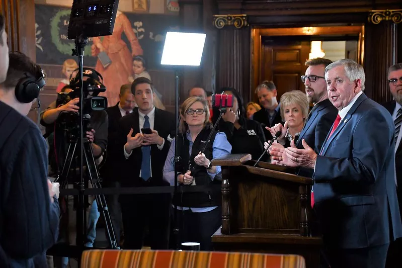 Missouri Gov. Mike Parson declared a state of emergency on March 13, 2020, in response to the spread of the coronavirus. - COURTESY MISSOURI GOVERNOR'S OFFICE