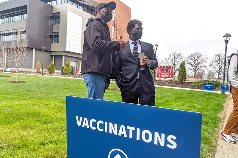 St. Louis health director Dr. Fredrick Echols was on-hand to congratulate vaccine-getters on March 26. - DANNY WICENTOWSKI