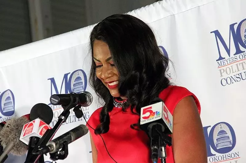 "We are done avoiding tough conversations," Tishaura Jones said in her victory speech. "We are done ignoring the racism that has held our city and our region back." - DANNY WICENTOWSKI