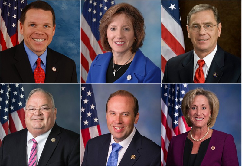 Today is a great day if you're one of these people. (L to R: Sam Graves , Vicky Hartzler, Blaine Luetkemeyer, Billy Long, Jason Smith, Ann Wagner.) - VIA U.S. HOUSE