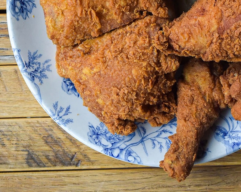 You can eat as much of this  fried chicken as your heart desires at Juniper's Sunday Suppers. - LUCAS PETERSON