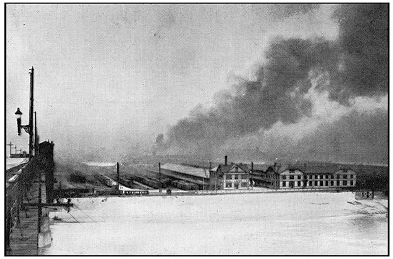 Very few photos exist showing the widespread destruction in East St. Louis in July 1917. In less than 48 hours, mobs of white residents burned more than 300 homes and factories. - PHOTO VIA THE CRISIS
