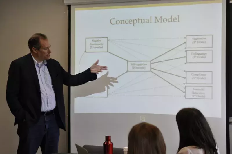 Lead researcher Gustavo Carlo explains recent study on effects of physical discipline on children. - PHOTO COURTESY OF SHEENA RICE