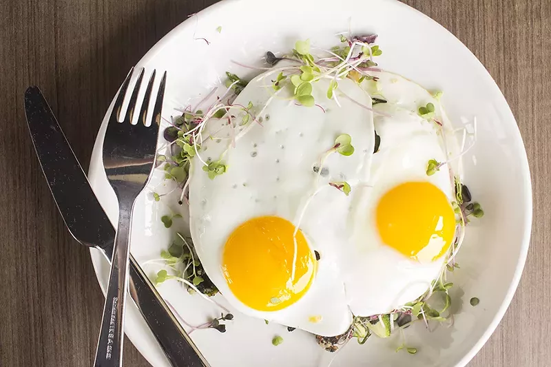 The quinoa bowl includes seasonal vegetables and sunny-side eggs. - PHOTO BY MABEL SUEN