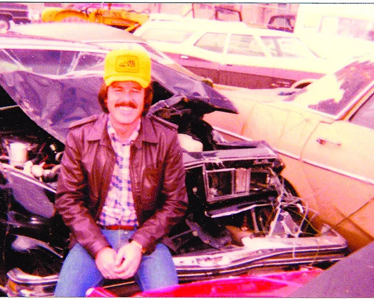 Doc Nash in front of the Pontiac Grand Prix he totaled in 1981. - COURTESY OF THE MISSOURI ATTORNEY GENERAL