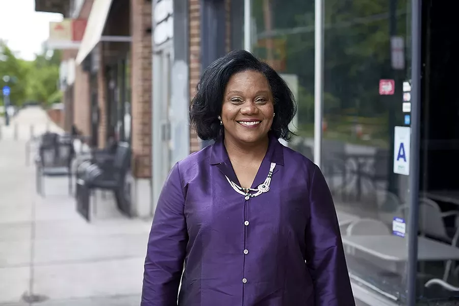 Amy Hunter devised the all-white Witnessing Whiteness program for the St. Louis YWCA. - THEO WELLING