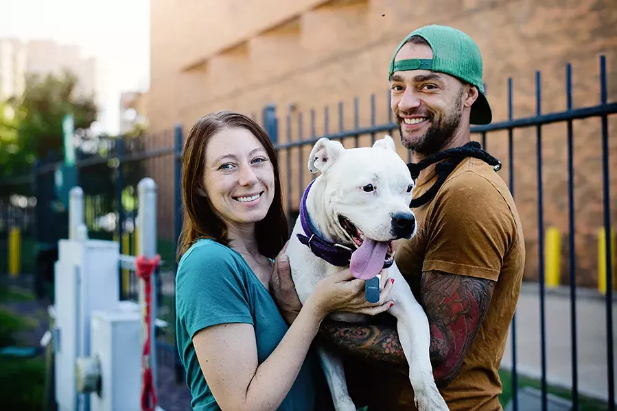 Visitors, such as Sara Isbell with Domino and Jake Wheeler, can use the park nine months out of the year. - STEPHEN KENNEDY